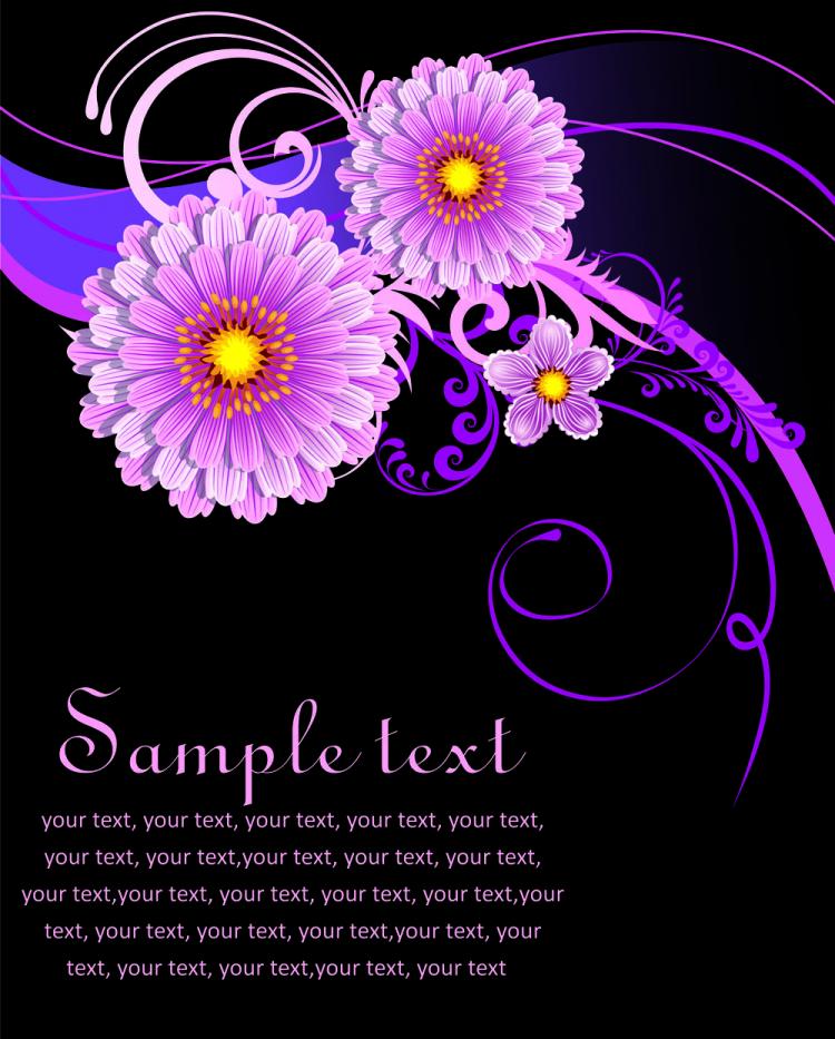 free vector Fashion floral background 04 vector